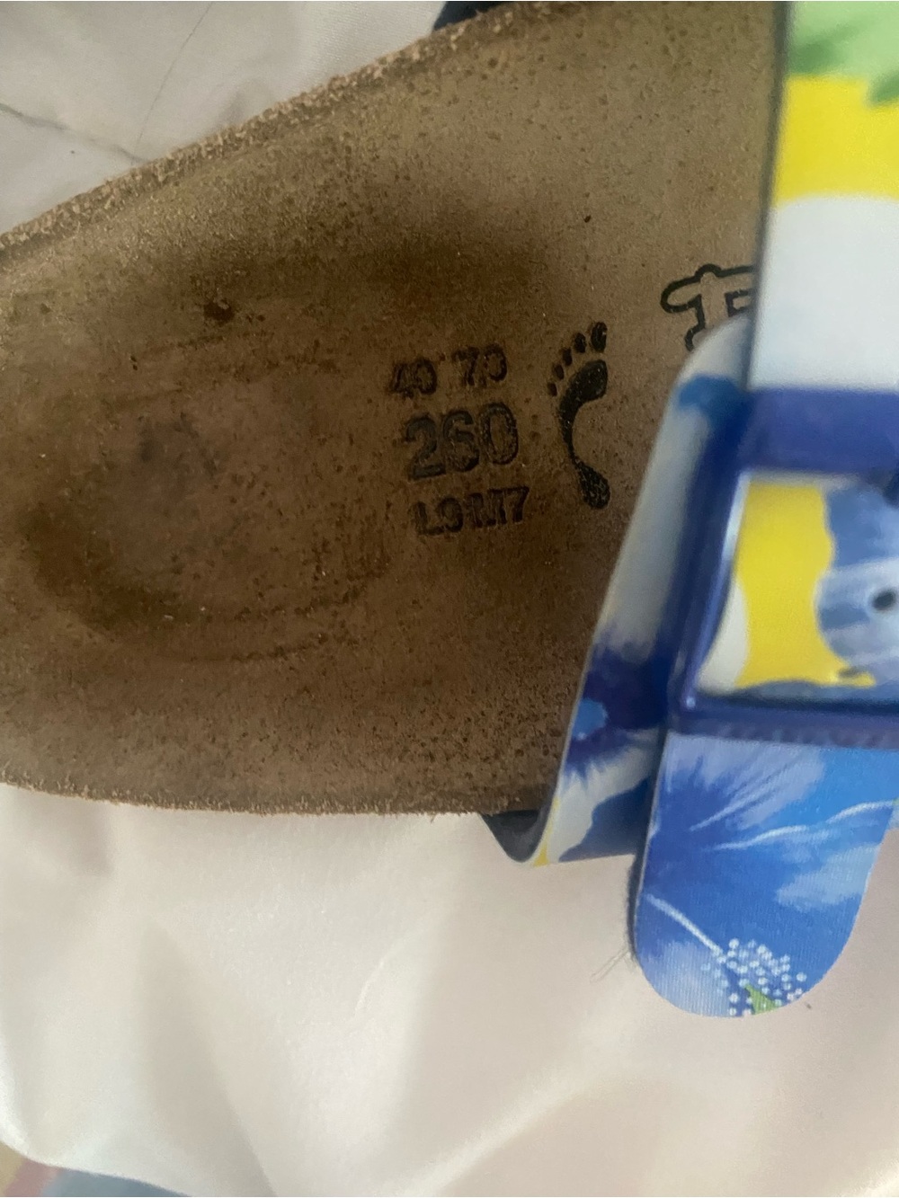 Birkenstock Women's Triple-Strap Sandals in Blue and Yellow Floral - Picture 3 of 4